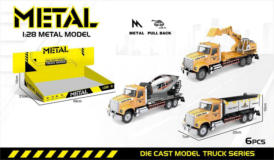 Assorted Diecast Pull back Construction Truck