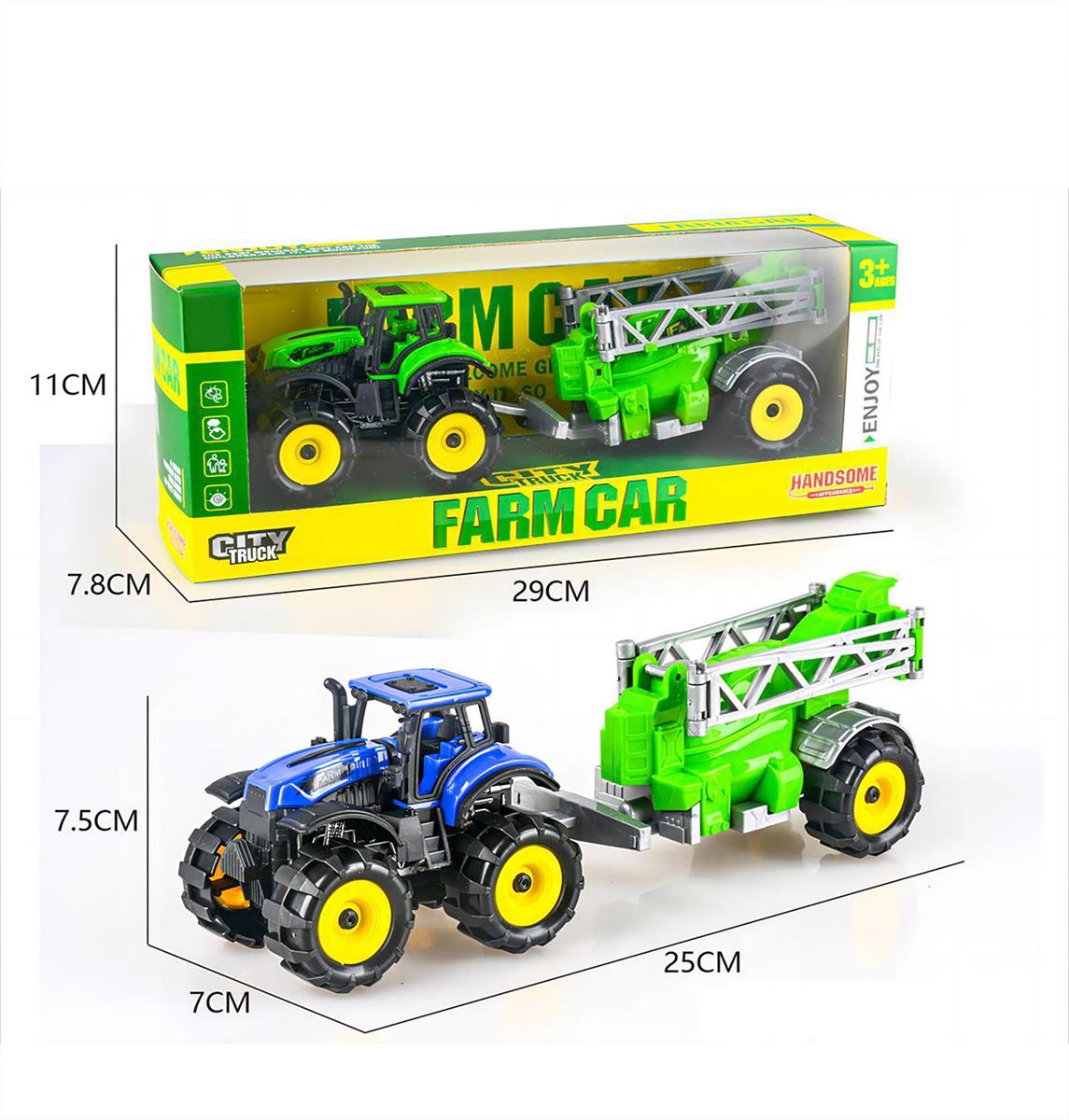 Friction Farm Tractor w/ Forestry Trailer- Assorted