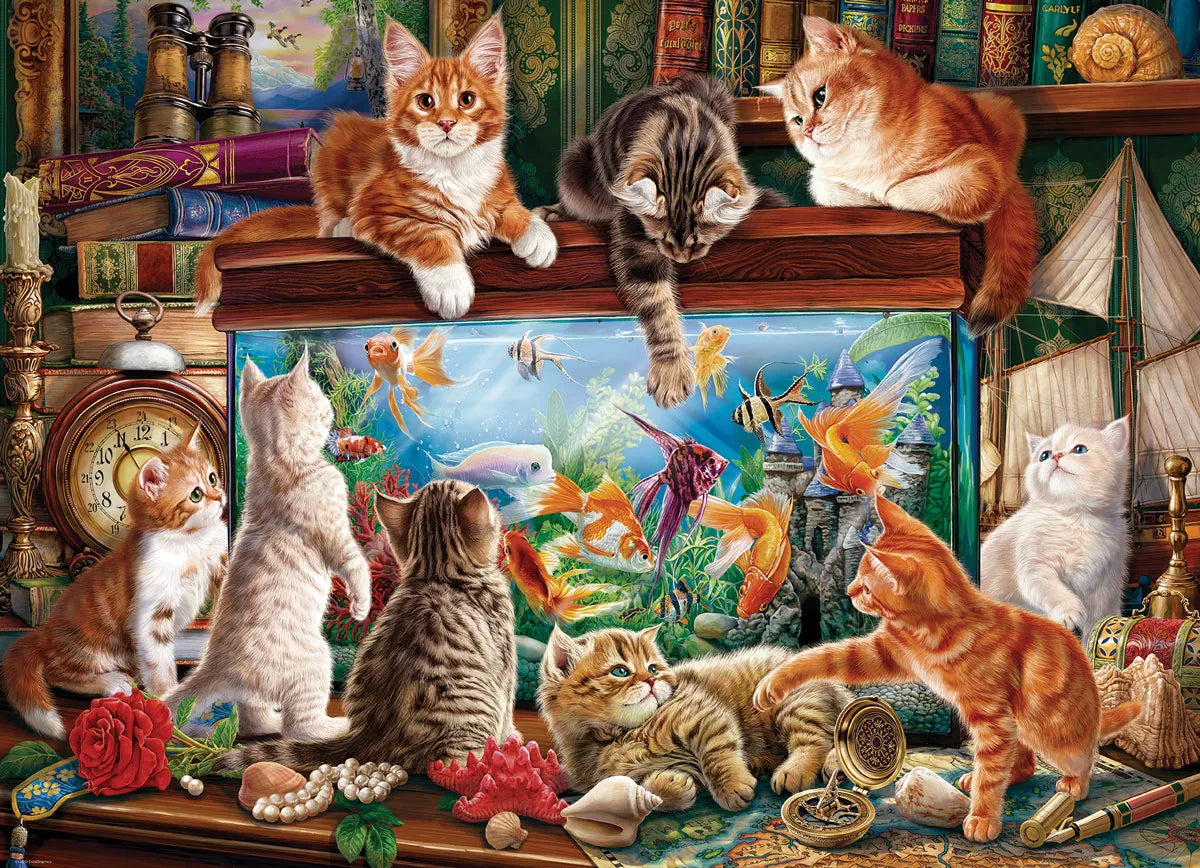 Cats by the Aquarium - 1000 piece