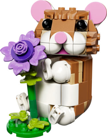 Cute Hamster with a Flower