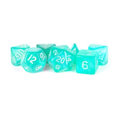 Dice: 7 pc: 16 mm: Acrylic: Stardust Turquoise