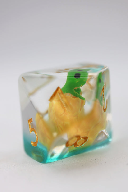 Green Dragon Hatchling RPG Dice Set