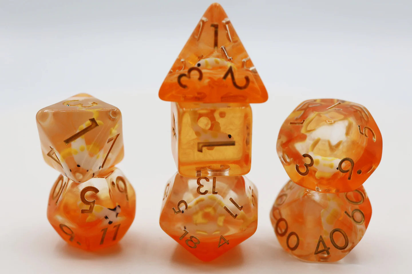 Golden Koi Fish RPG Dice Set