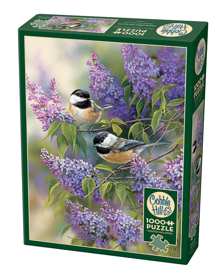 Chickadees and Lilacs - 1000pc