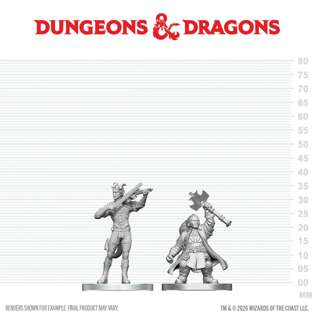 D&D NOLZUR'S MARVELOUS MINIATURES: TIEFLING BARD & DWARF CLERIC