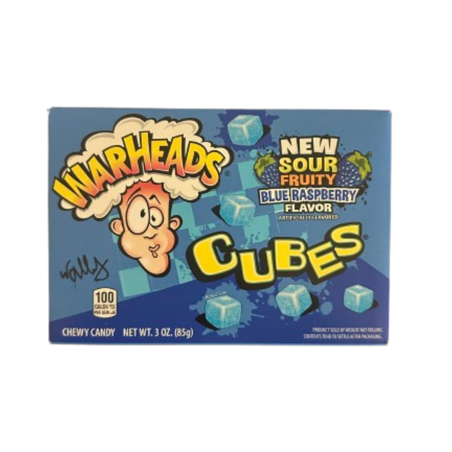 Warheads Blue Raspberry Cubes Theater Box