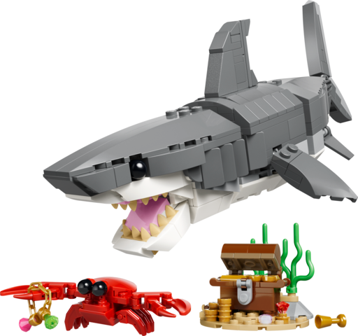 Fierce Shark with a Treasure Chest