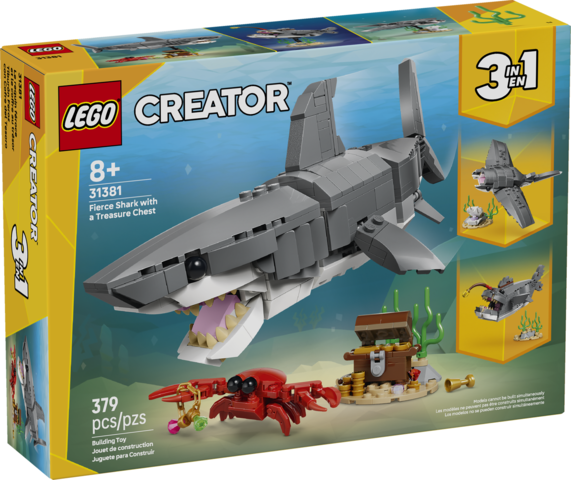 Fierce Shark with a Treasure Chest