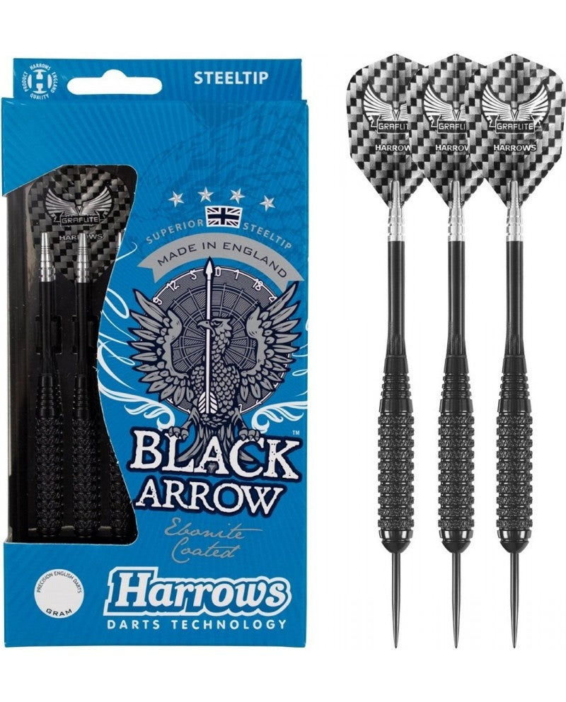 Darts H. Brass Black Arrow Knurled 23G