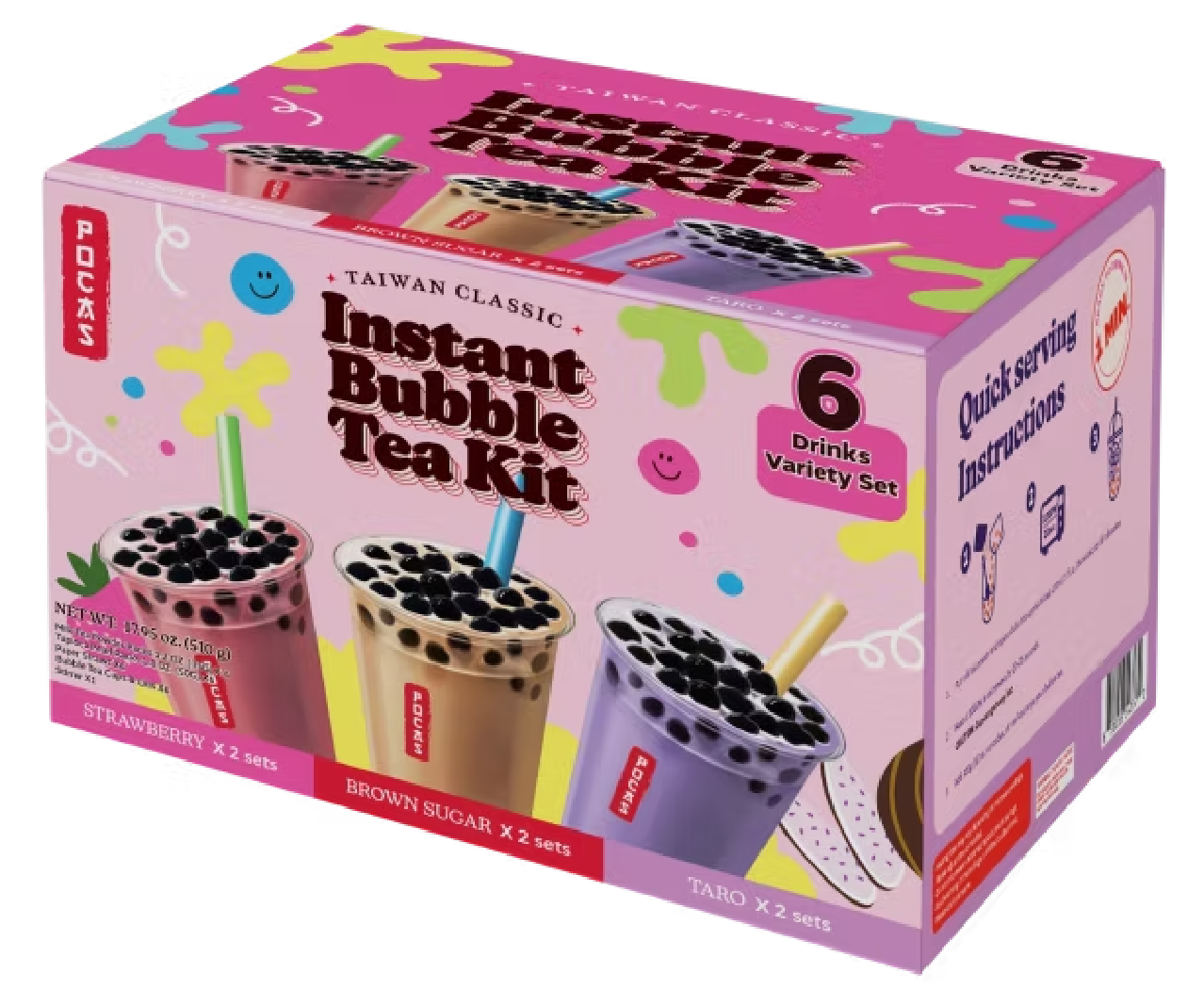 Poca's Instant Bubble Tea Variety Set