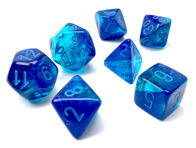 Gemini: 7Pc Polyhedral Blue / Light Blue Luminary