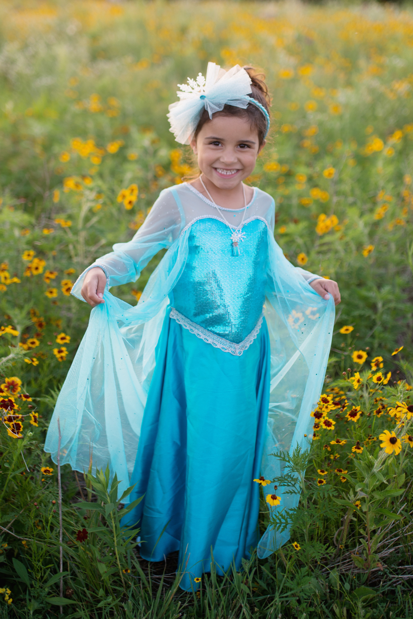 Ice Queen Dress with Cape (size 5-6)