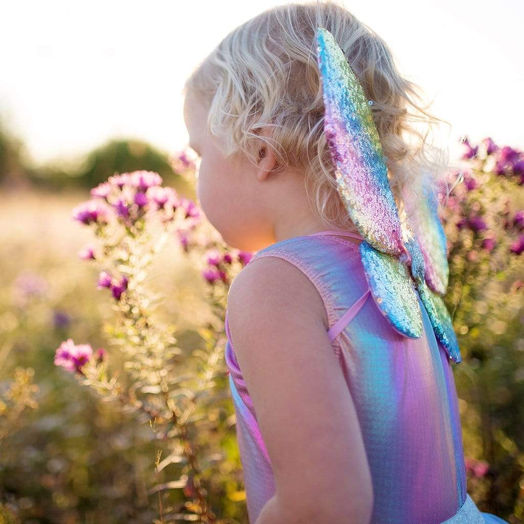 Rainbow Sequins, Skirt, Wings and Wand Set