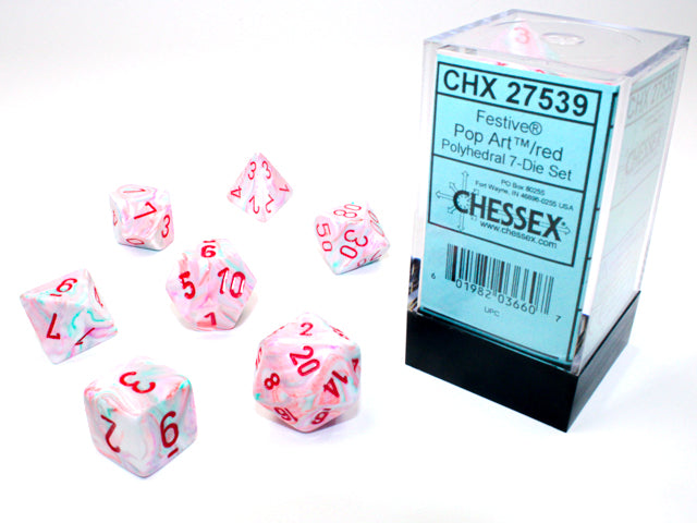 Festive: 7Pc Polyhedral Pop Art / Red Limited Edition